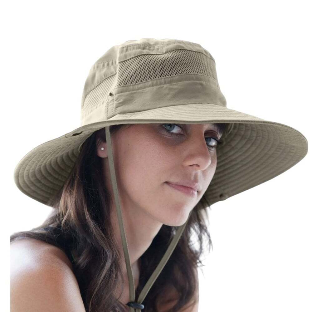 Original Gear Gorpcore Khaki Wide Brim Sun Hat UPF 50 Packable Travel O/S